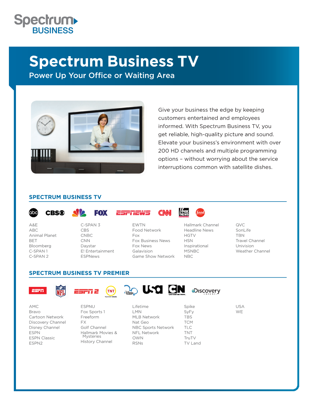 Spectrum Business TV Power up Your Office Or Waiting Area