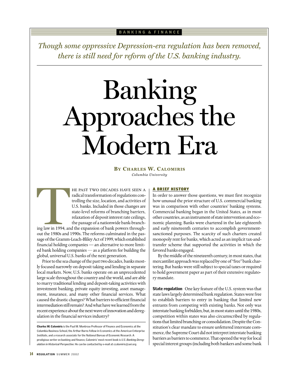 Banking Approaches the Modern Era