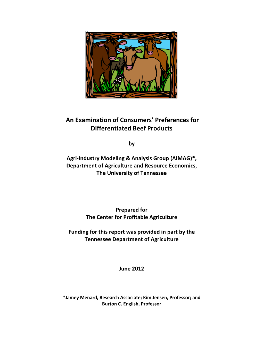 An Examination of Consumers' Preferences for Differentiated Beef