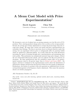 A Menu Cost Model with Price Experimentation∗