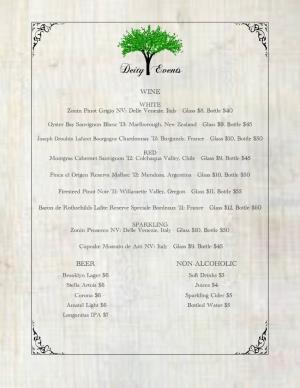 Bar List with Prices
