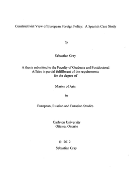 Constructivist View of European Foreign Policy: a Spanish Case Study