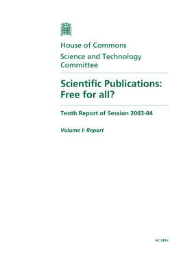 Scientific Publications: Free for All?