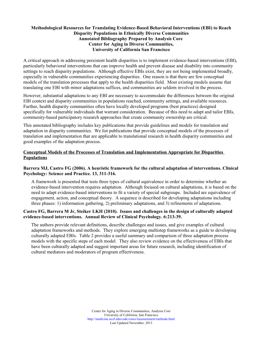 Adapting Evidence-Based Interventions in Lower-SES, Ethnic Minority Communities