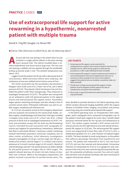 Use of Extracorporeal Life Support for Active Rewarming in a Hypothermic, Nonarrested Patient with Multiple Trauma