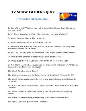 Tv Show Fathers Quiz
