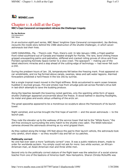 Chapter 1: a Chill at the Cape Page 1 of 3