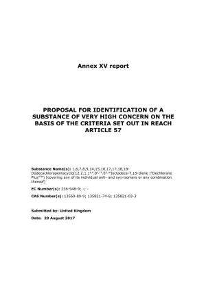 Annex XV Report