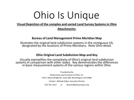 Ohio Is Unique Visual Depiction of the Complex and Varied Land Survey Systems in Ohio Attachments