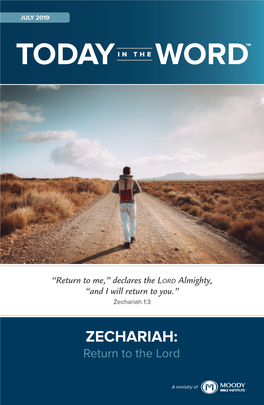 ZECHARIAH: Return to the Lord