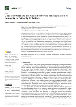 Gut Microbiota and Probiotics/Synbiotics for Modulation of Immunity in Critically Ill Patients