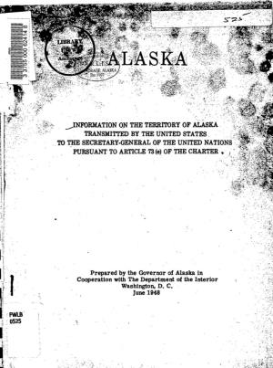 J:Nrormation on the TERRITORY of ALASKA