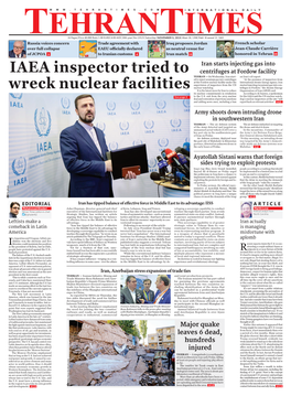 IAEA Inspector Tried to Wreck Nuclear Facilities