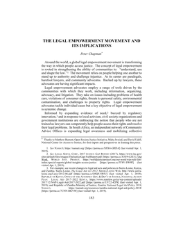 The Legal Empowerment Movement and Its Implications