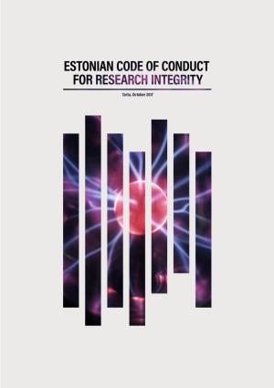 Estonian Code of Conduct for Research Integrity Agreement