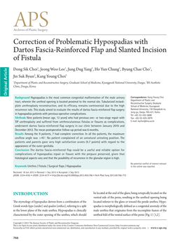 Correction of Problematic Hypospadias with Dartos Fascia-Reinforced Flap and Slanted Incision of Fistula