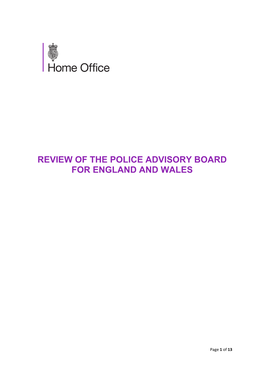 Triennial Review of the Police Advisory Board for England and Wales