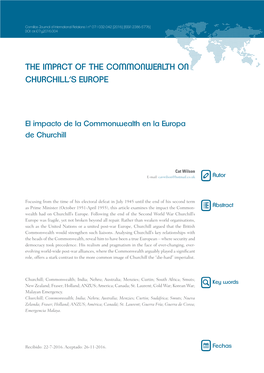 The Impact of the Commonwealth on Churchill's Europe
