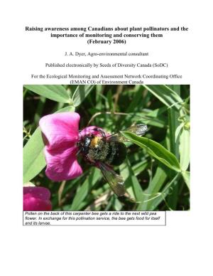 Raising Awareness Among Canadians About the Plant Pollinators A