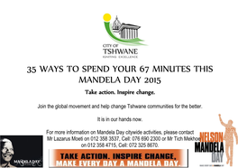 35 Ways to Spend Your 67 Minutes This Mandela Day 2015