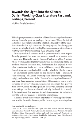 Working-Class Literature(S): Historical and International Perspectives