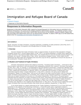 Immigration and Refugee Board of Canada Page 1 of 8