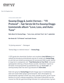 Hør Første Låt Fra Swamp Doggs Kommende Album "Love, Loss, and Auto- Tune"