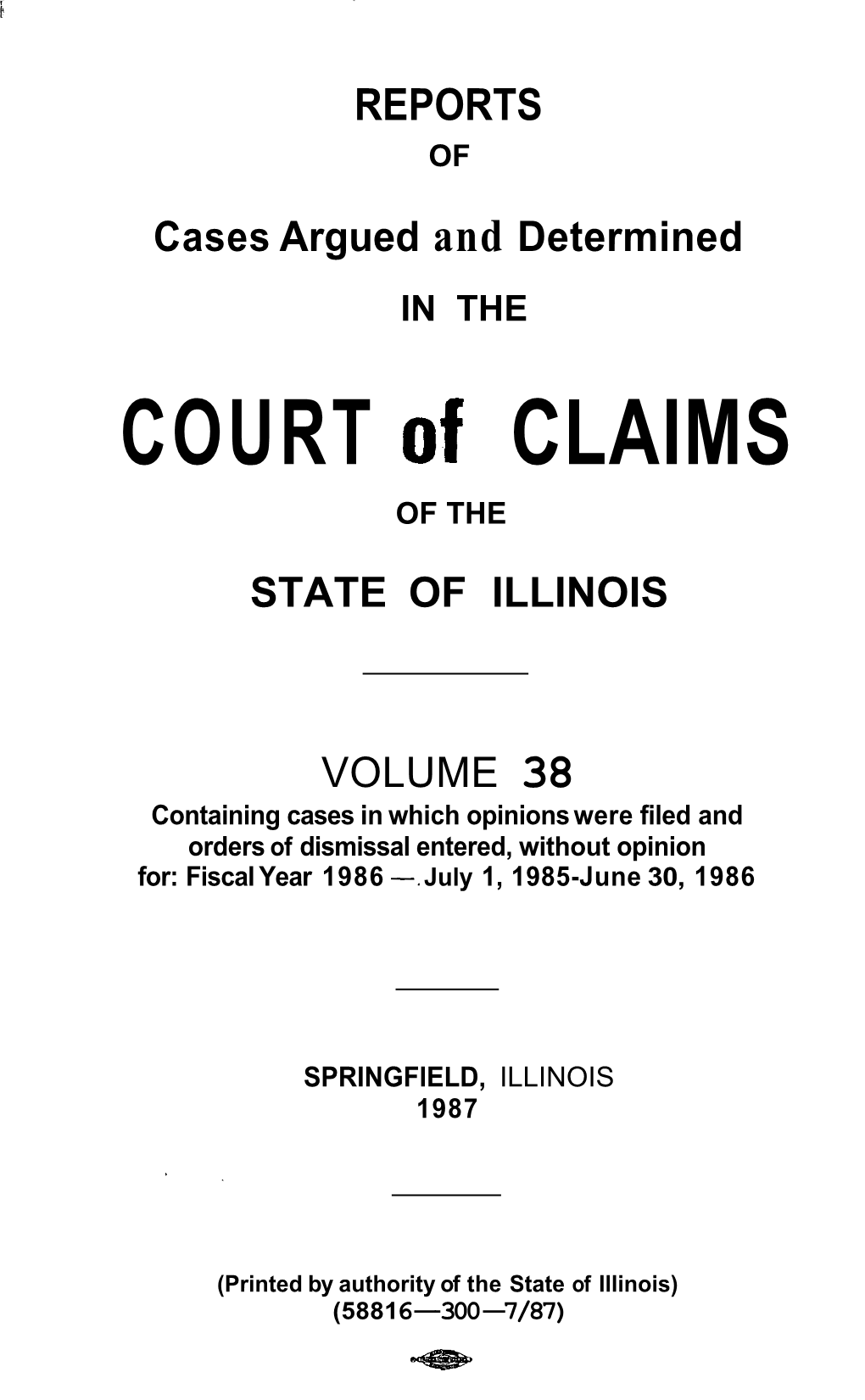 COURT of CLAIMS 1 of THE