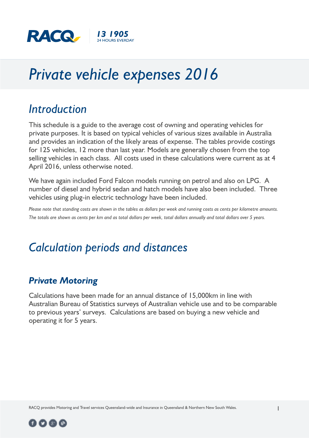 Private Vehicle Expenses 2016