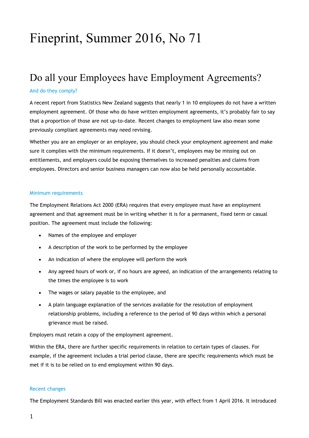 Do All Your Employees Have Employment Agreements?