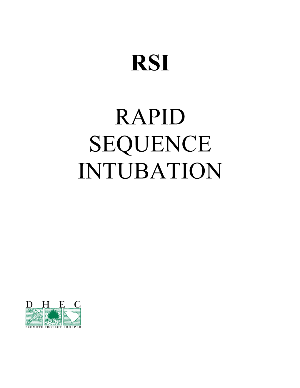 Rsi Rapid Sequence Intubation