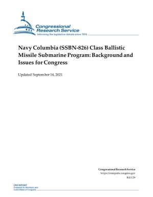 Navy Columbia-Class Ballistic Missile Submarine Program