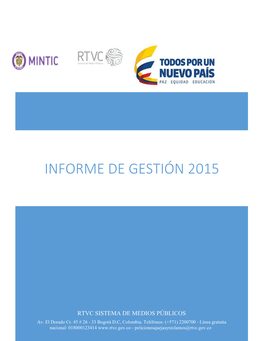Informe De Gestión 2015