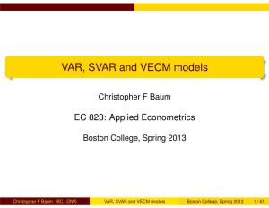 VAR, SVAR and VECM Models