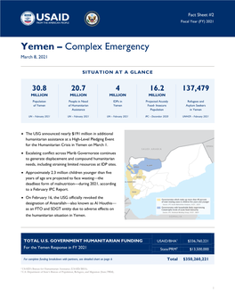 2021 03 08 USG Yemen Complex Emergency Fact Sheet #2
