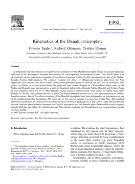 Kinematics of the Danakil Microplate