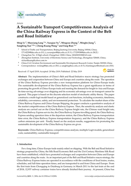 A Sustainable Transport Competitiveness Analysis of the China Railway Express in the Context of the Belt and Road Initiative