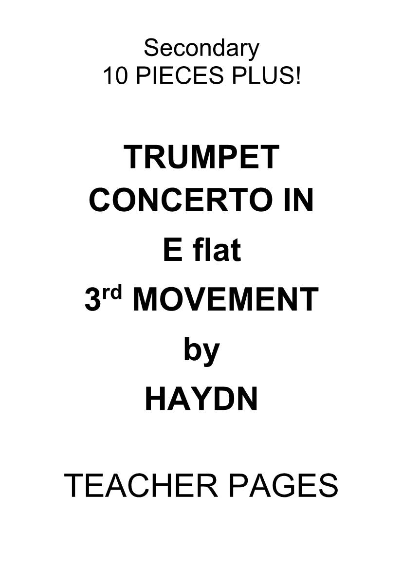 TRUMPET CONCERTO in E Flat 3 MOVEMENT by HAYDN TEACHER
