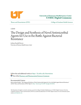 The Design and Synthesis of Novel Antimicrobial Agents for Use in the Battle Against Bacterial Resistance
