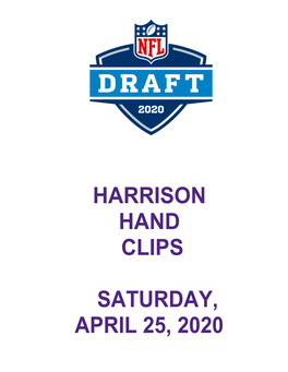 Harrison Hand Clips Saturday, April 25, 2020
