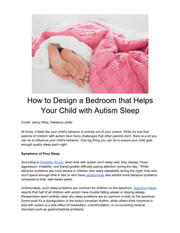How to Design a Bedroom That Helps Your Child with Autism Sleep