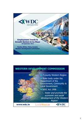 Education, Enterprise & Employment (3Es) in the Western Region 14 Nov