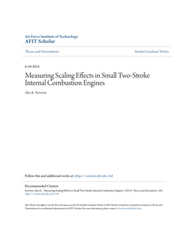 Measuring Scaling Effects in Small Two-Stroke Internal Combustion Engines Alex K