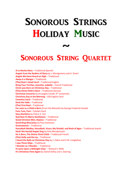 Sonorous Strings Holiday Music ~