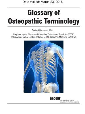 Glossary of Osteopathic Terminology