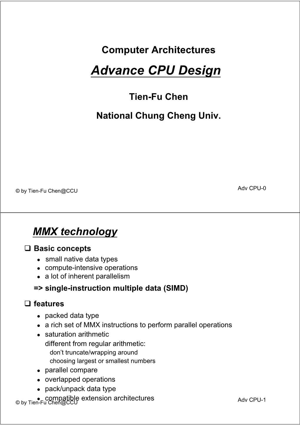 Advance CPU Architecture