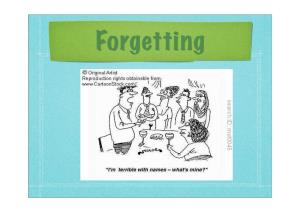 Theories of Forgetting 2