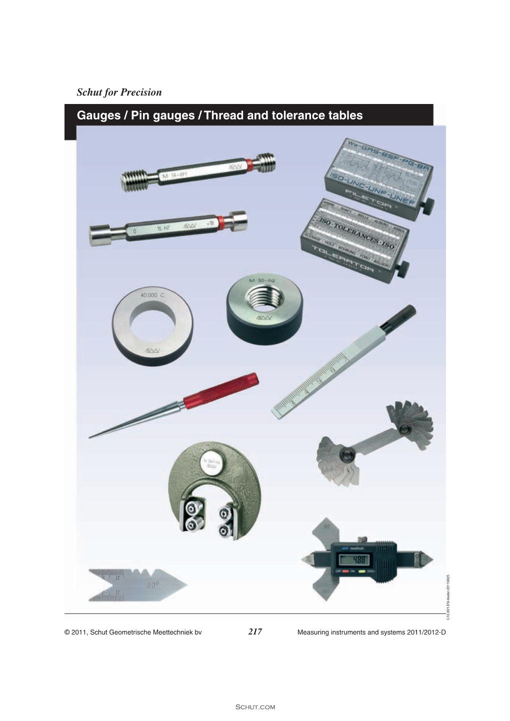 Gauges / Pin Gauges / Thread and Tolerance Tables C12.001.EN-Dealer.20110825
