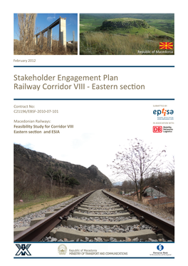 Stakeholder Engagement Plan Railway Corridor VIII - Eastern Section