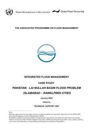 Pakistan: Lai Nullah Basin Flood Problem Islamabad – Rawalpindi Cities